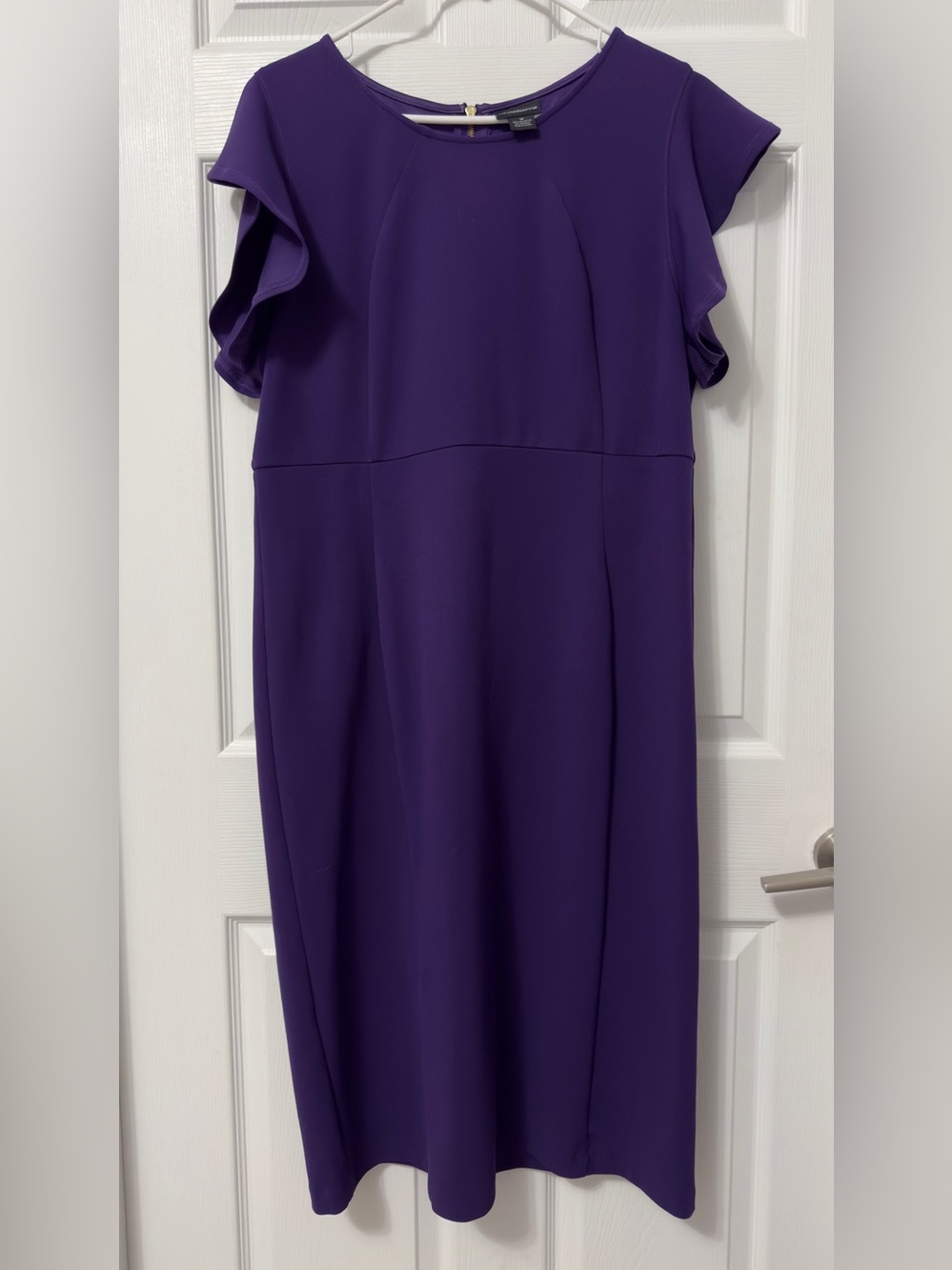 Liz Claiborne Purple Flutter Sleeve Midi Dress